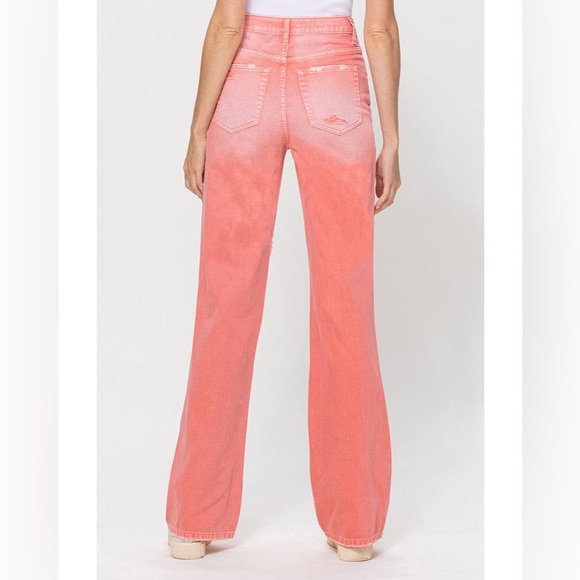 Coral Distressed Jeans - Picture 2 of 2